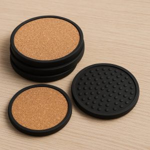 _4c403c10-b81a-48cc-94ba-8d0a0f669151 Cork & Silicone Combo Coasters – Non-Slip Design for Home/Office