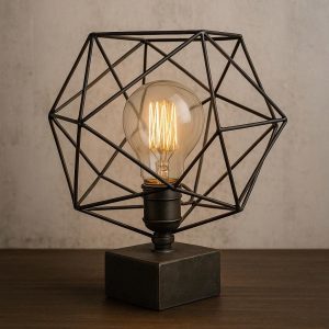 _8d4ed661-9c06-4566-bf27-ee5da5f2c6c9 Geometric Metal Desk Lamp – Industrial Chic Non-Electric Design