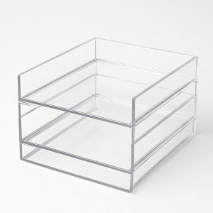 _bbc86049-c0b5-49c5-89a3-60e38b985405 Clear Acrylic Stackable Tray – Modern Transparent Desk Organizer